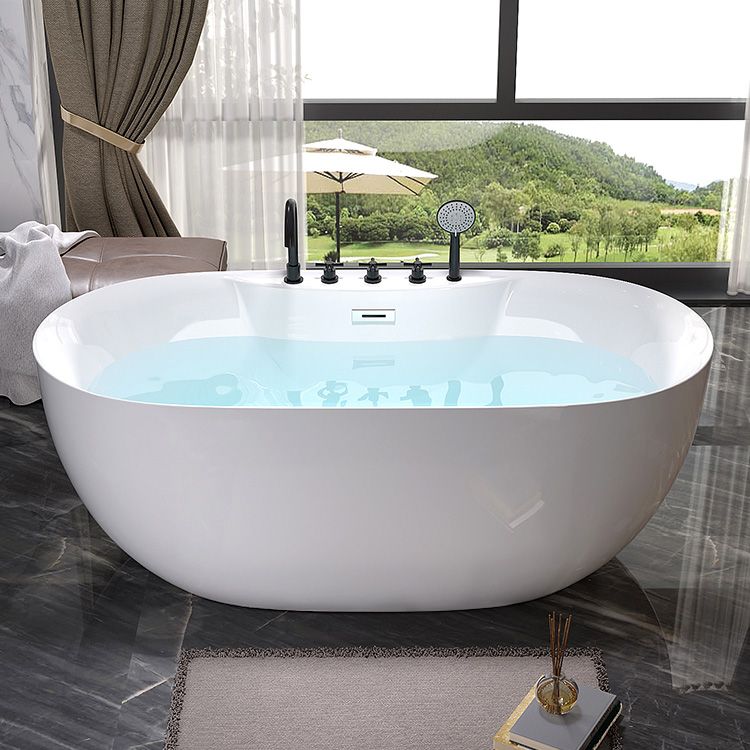 Modern Antique Finish Bathtub Stand Alone Soaking Oval Bath Tub