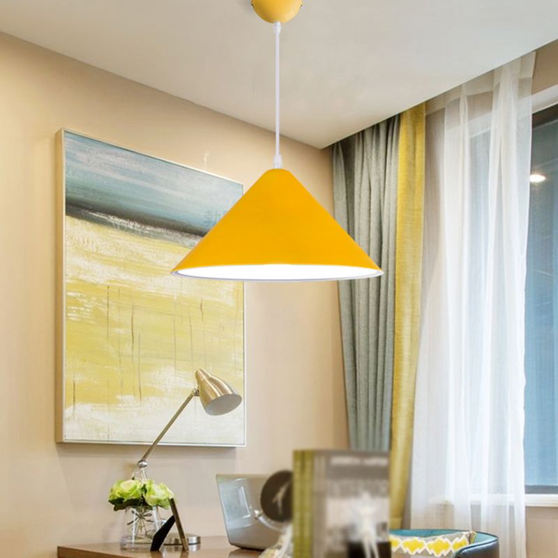 1-Licht-Speisesaal Anhänger Makkaron mehrfarbiger Hanglicht mit konischem Metallschatten