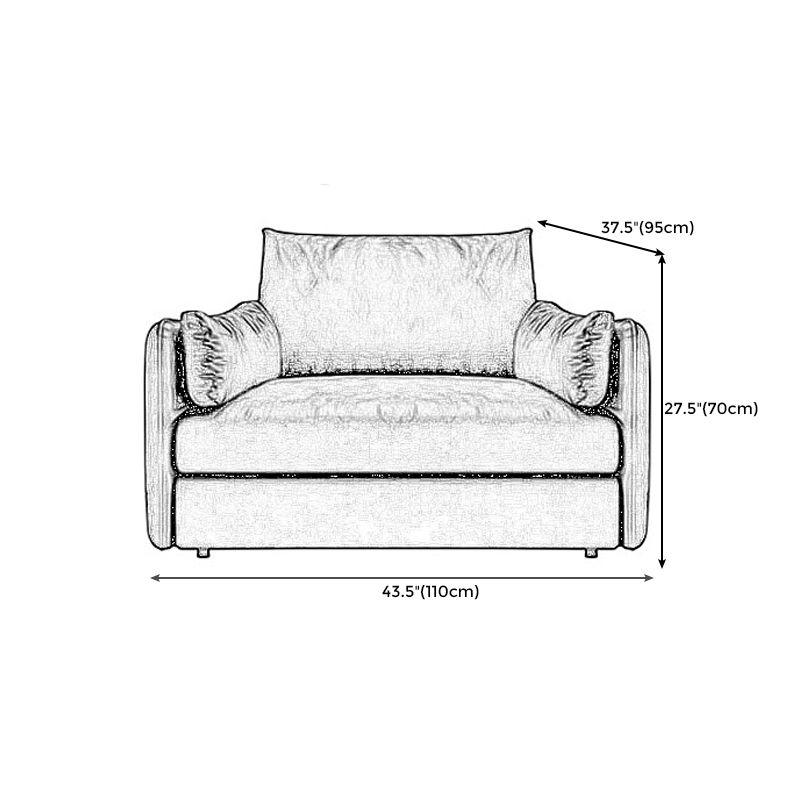 Contemporary Cushion Back Sectional Sofa 35.43"High Track Arm Sofa,Black