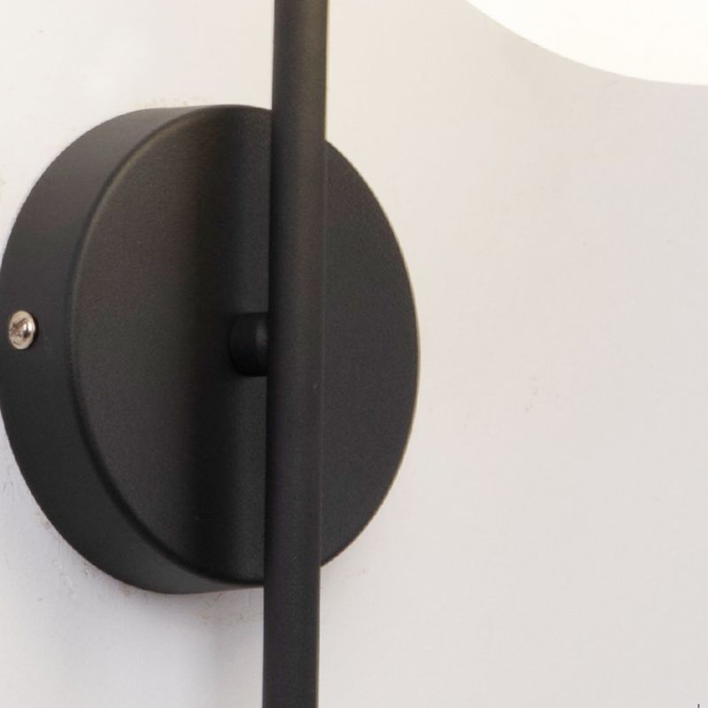 Casa de pared de lámpara de vidrio contemporánea 1 cabezal de metal de metal lámpara montada en la pared