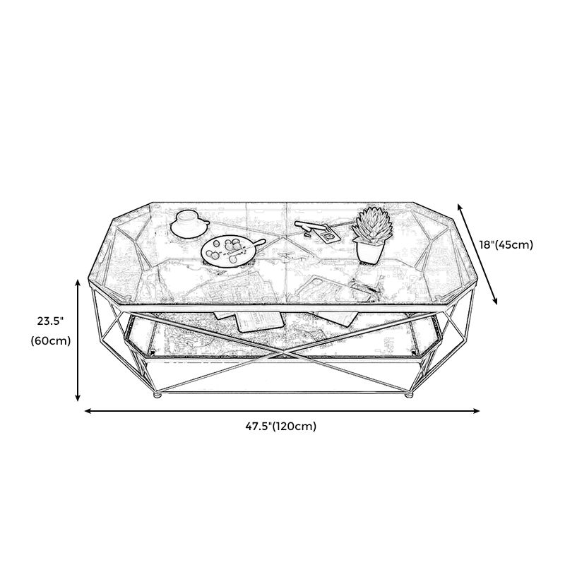 Contemporary Glass Cocktail Table Frame Coffee Table  for Dining Room