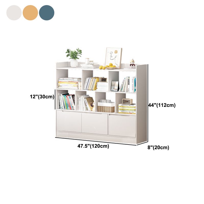 Standard Bookshelf With Doors Contemporary Bookcase for Study Room