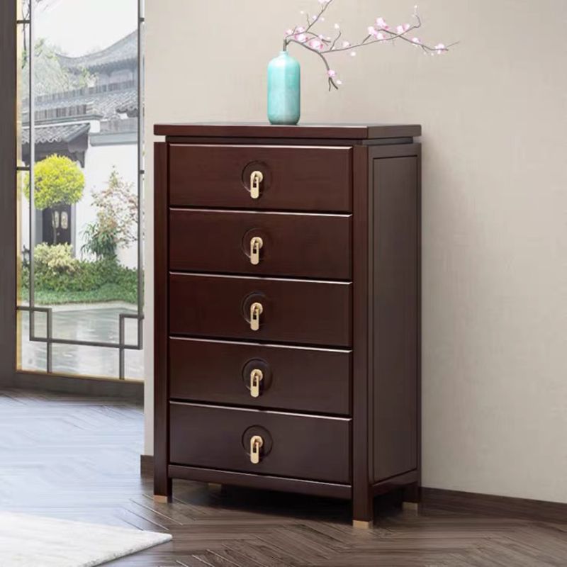 Mid-Century Modern Chest Rectangle with Drawer Solid Wood Straight Legs Accent Chest