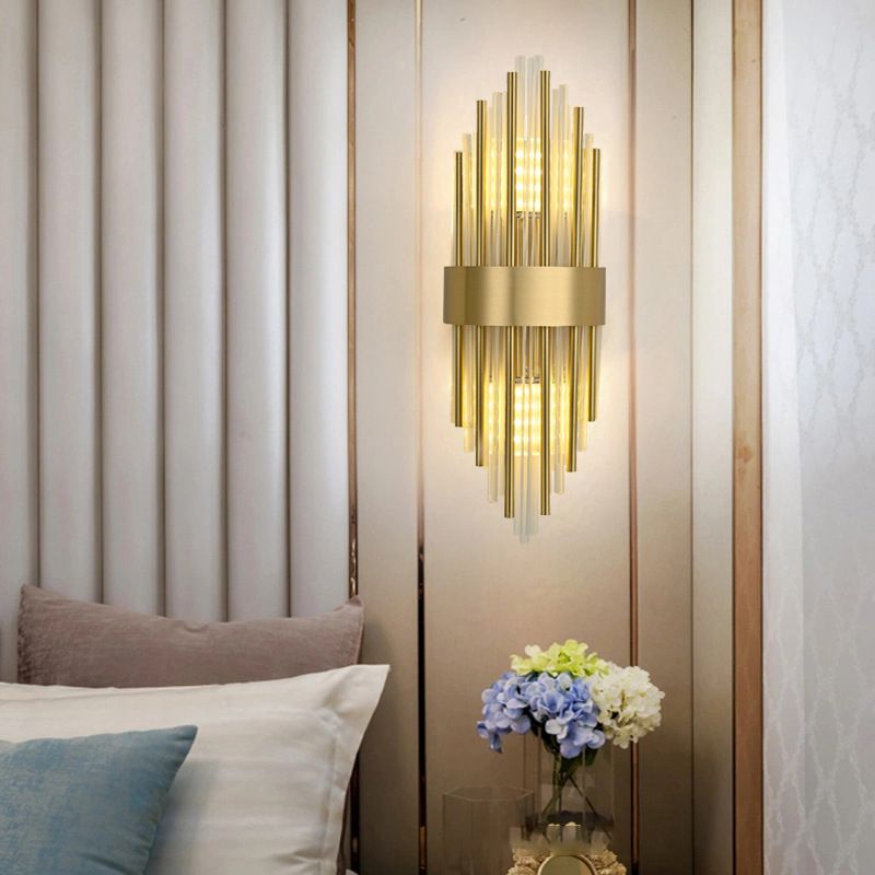 Sombra geométrica de 2 luces Diclas de pared Moderna Moder de monte de pared de estilo de cristal