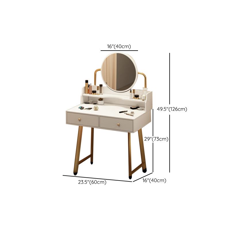 Scandinavian Wooden Dressing Table Mirror Make-up Vanity with Drawers