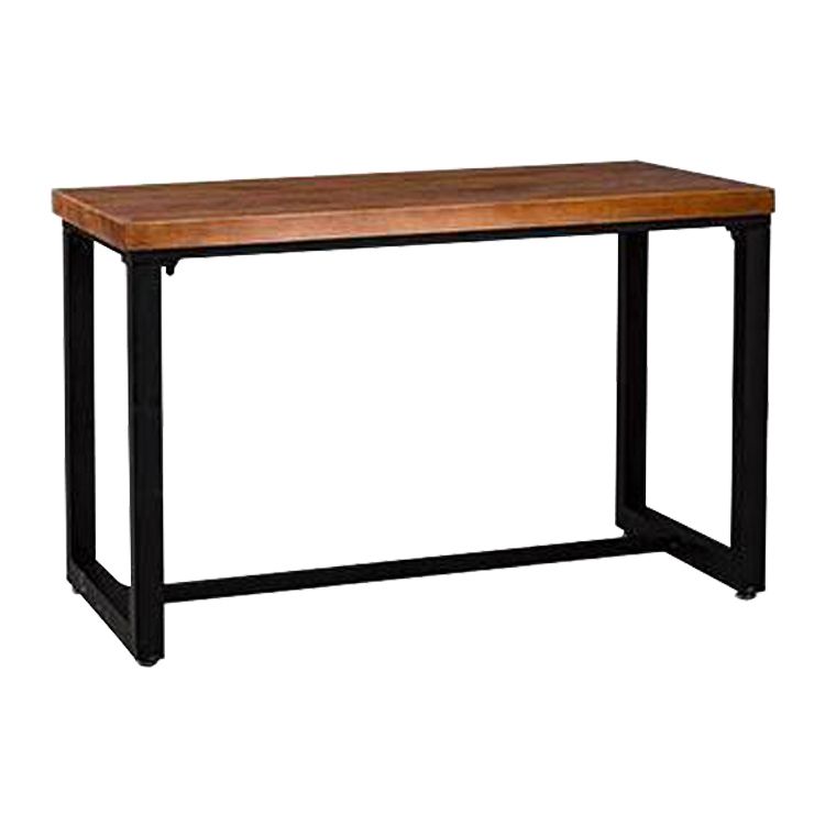 Industrial Dining Room Table Solid Wood Table with Black Trestle Base for Dining Room