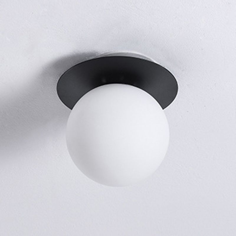 Traditional Globe Bath Sconce Iron & Glass Bathroom Vanity Lighting in Black / Gold