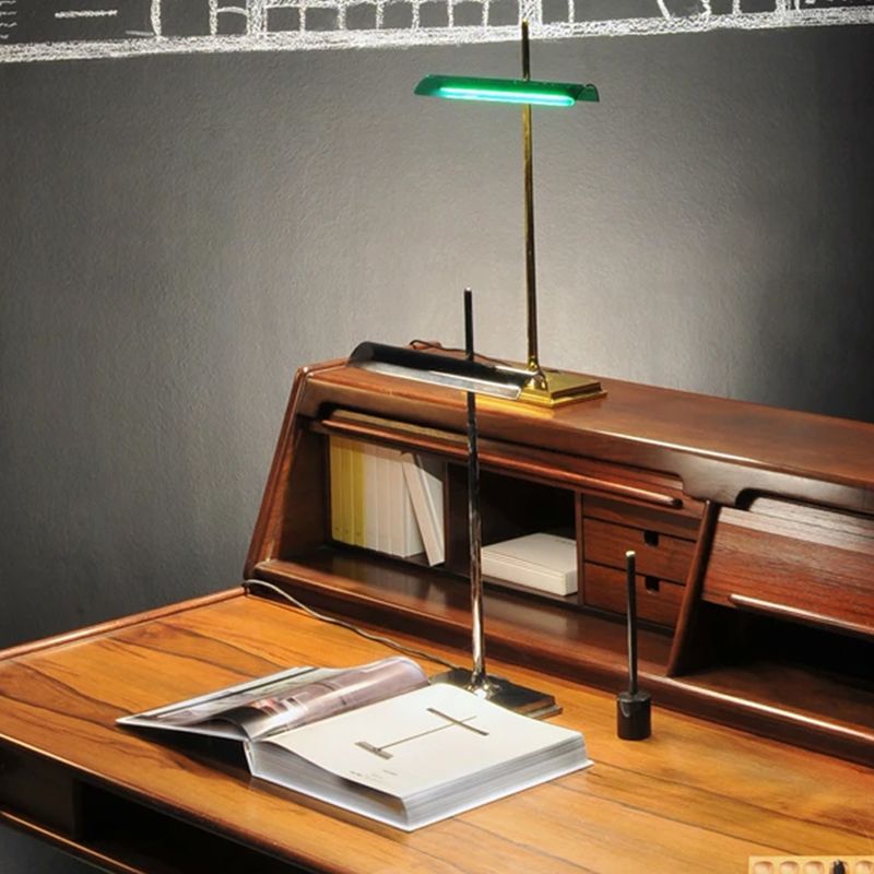 1 lampada da tavolo lineare leggera lampade da tavolo da notte in metallo contemporaneo per sala da studio