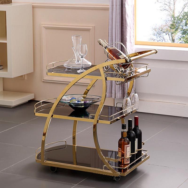 32.68" High Modern Style Prep Table Rolling Metal Prep Table for Home