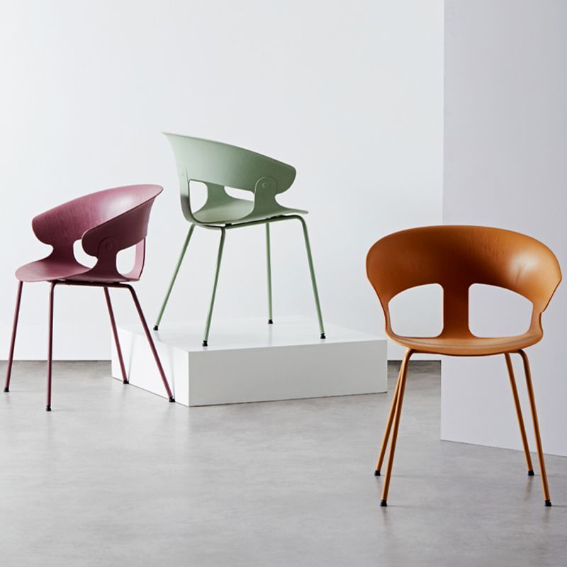 Modern Open Back Side Chair Plastic Indoor Arm Chair for Dining Room