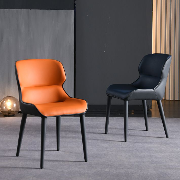 Modern Dining Room Side Chairs Faux Leather Armless Chairs for Home