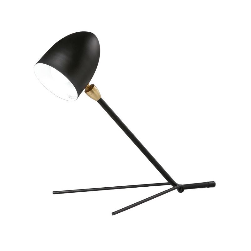 Contemporain 1 Head Task Lighting Black Dome Reading Livre Light with Metal Shade
