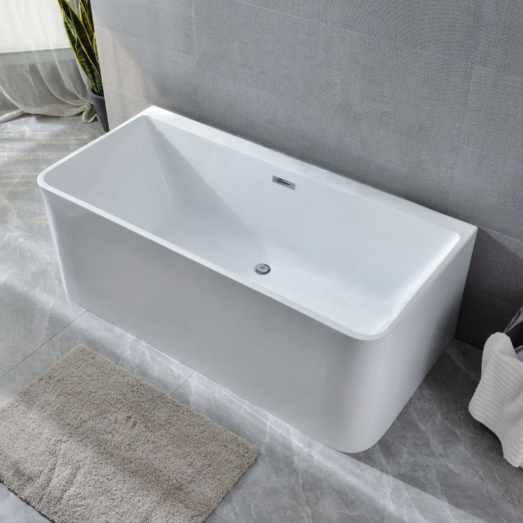 Back to Wall Bathtub Rectangular Antique Finish Soaking Bath