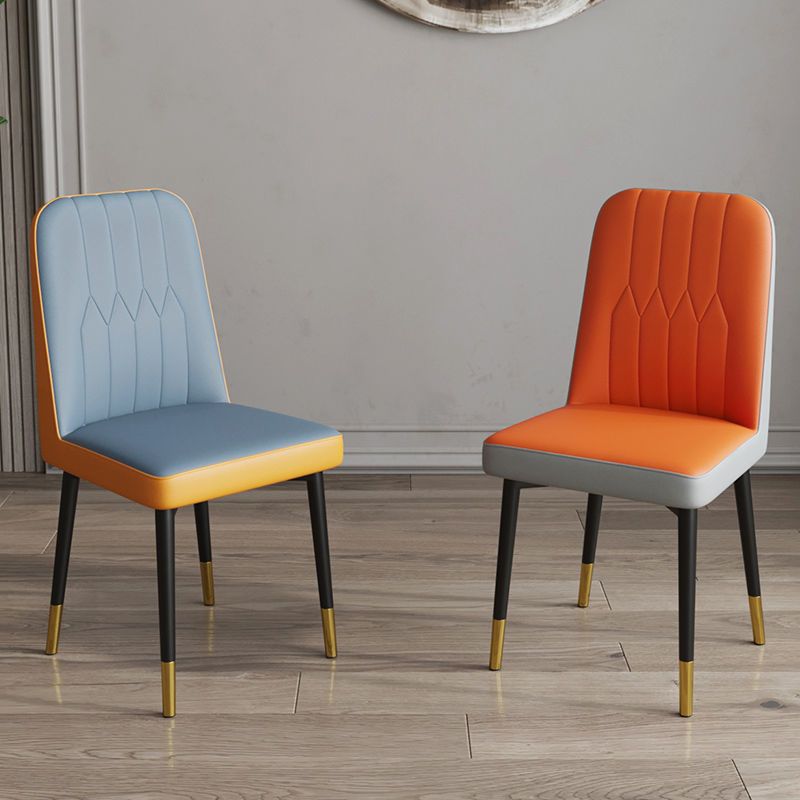 PU Leather Dining Chairs Parsons Armless Side Chair for Restaurant