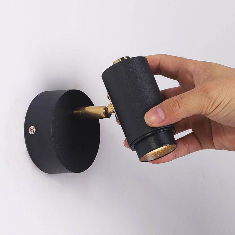 Lampada da parete a parete in alluminio moderno nero per la parete regolabile per camera da letto