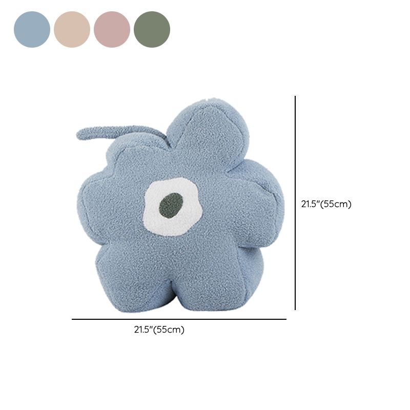 Modern Pouf Ottoman Velvet Upholstered Tear Resistant Flower Shape Ottoman