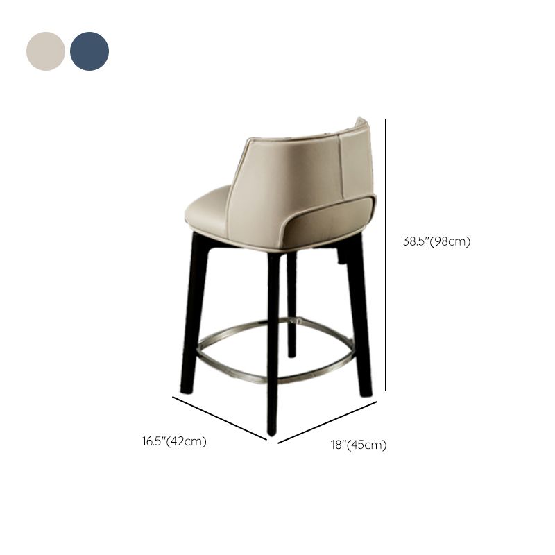 Industrial Style Counter Chair Wood Footrest Counter Stool for Restaurant