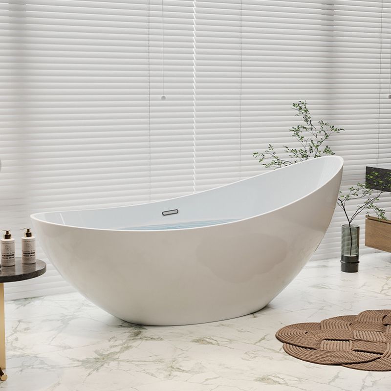 Oval Flat Bottom Soaking Bathtub Antique Finish Modern Bathtub (Board not Included)