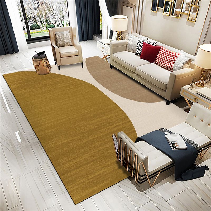 Navy Modern Rug Blending Graphic Rug Non-Slip Backing Rug for Living Room