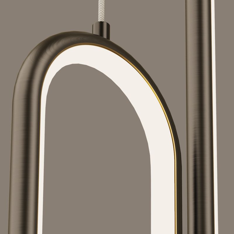 Oval Shape Metal Hanging Light Modern Style 1 Light Hanging Light Fixtures