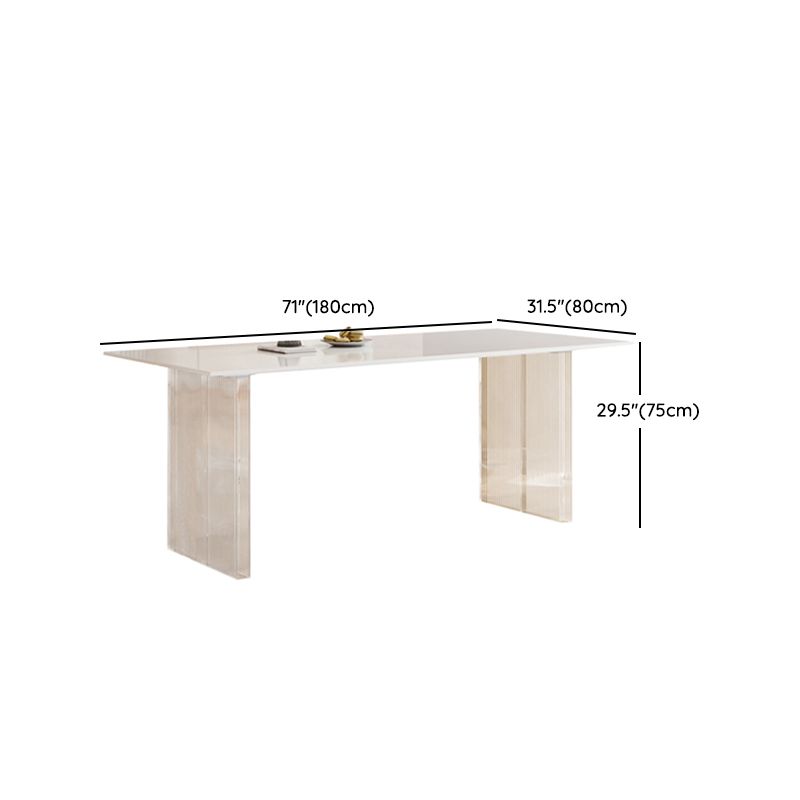 Modern Dining Table Set 1/5/6 Rectangle Stone Dinette Set with Microfiber Leather Chairs