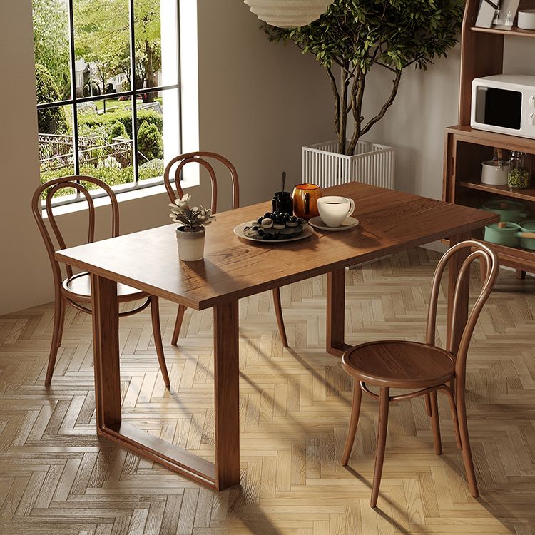 Modern 1/4/5 Pieces Rectangle Dining Set Solid Wood Dining Table with Chairs