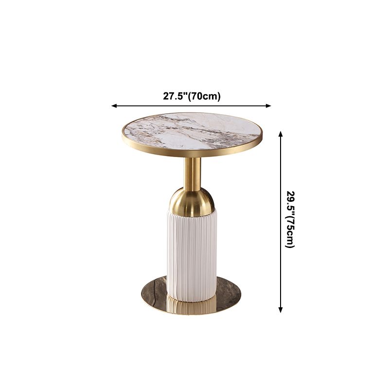 Round Stone Dining Table Traditional Luxury Dining Room Collection with Pedestal Base