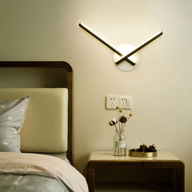 Modern Simple Metal Wall Light Geometry LED Wall Lamp with Acrylic Shade for Bedroom
