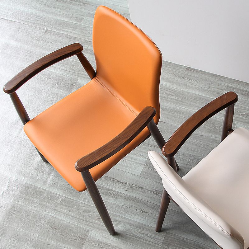 Contemporary Solid Back Kitchen Dining Arm Chair Solid Wood Dining Arm Chair