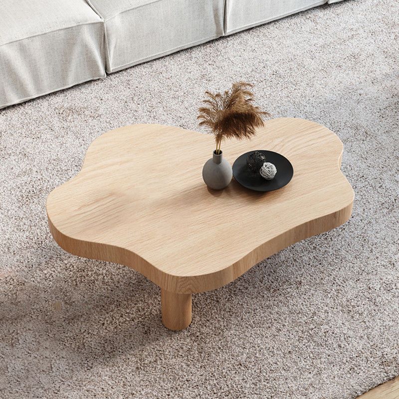 Nordic Style Free Shape Solid Wood 3 Legs Base Design Coffee Table