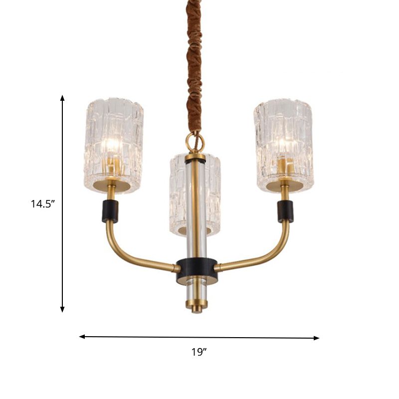 Messing 3/6 Leuchten Kronleuchter Beleuchtung Minimalismus Kristall Block Zylindrische Decke Anhängerlampe