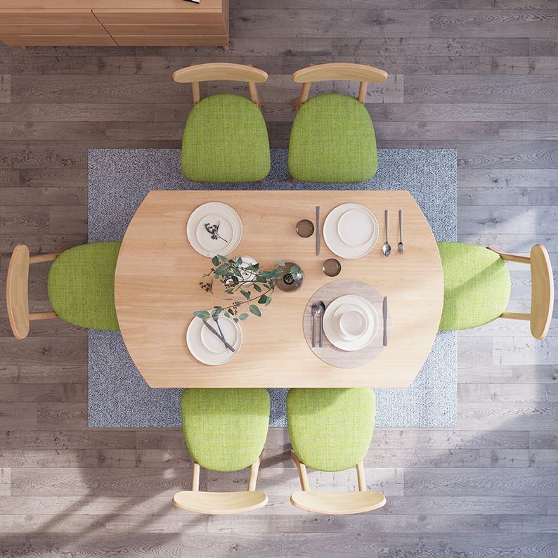 Contemporary Extendable Solid Wood Dining Table Kitchen Standard Dining Table with 4 Legs Base