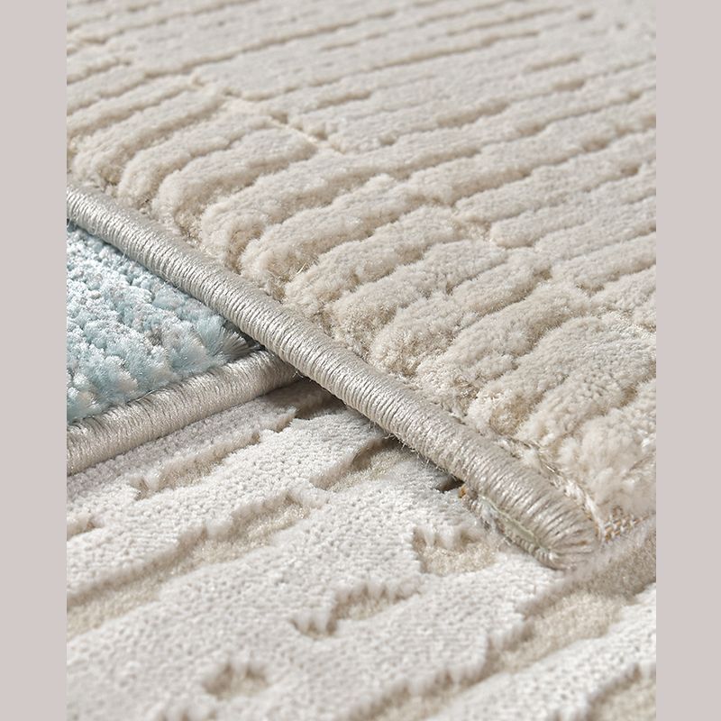 Simple Apricot Modern Rug Polyester Solid Color Area Rug Non-Slip Rug for Living Room