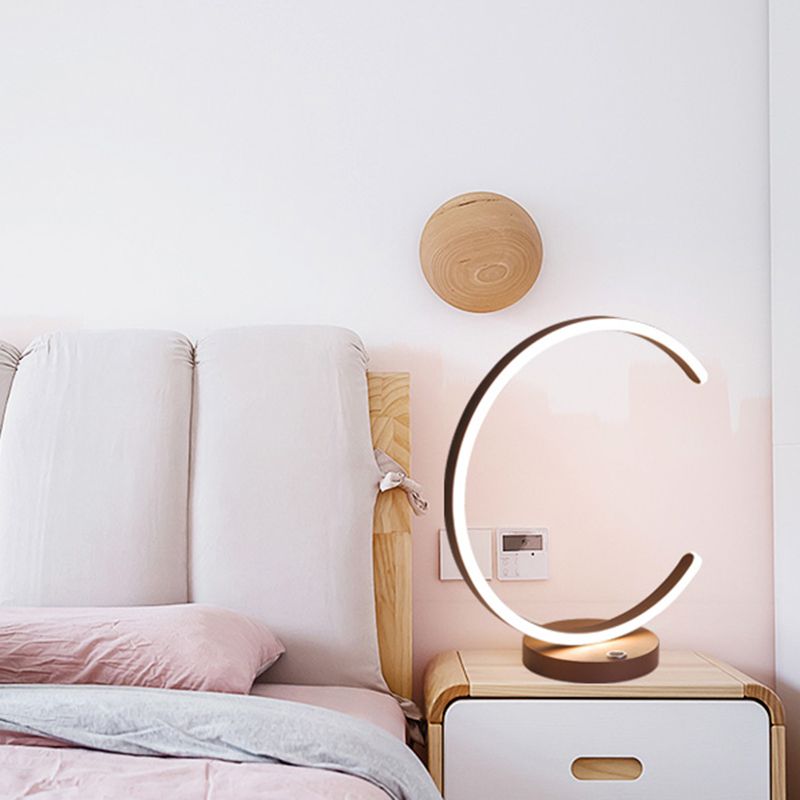 Koffie gebogen nachtkastje lamp Minimalisme LED Acryl Taakverlichting in warm/wit licht