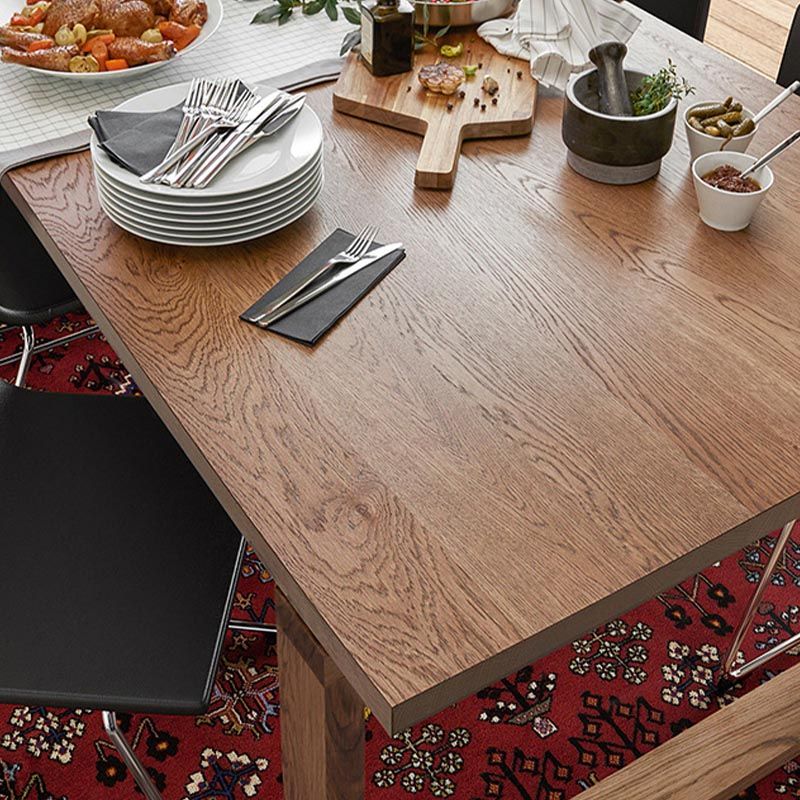 Pine Solid Wood Dining Table Rectangle Modern Dining Table with Sled Base