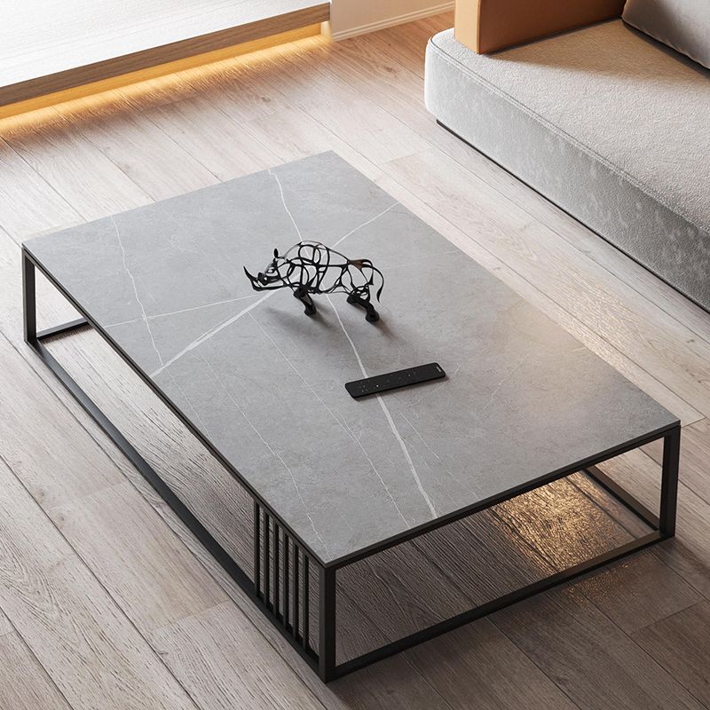 No Distressing Single Coffee Table Modern Grey Slate Frame Coffee Table