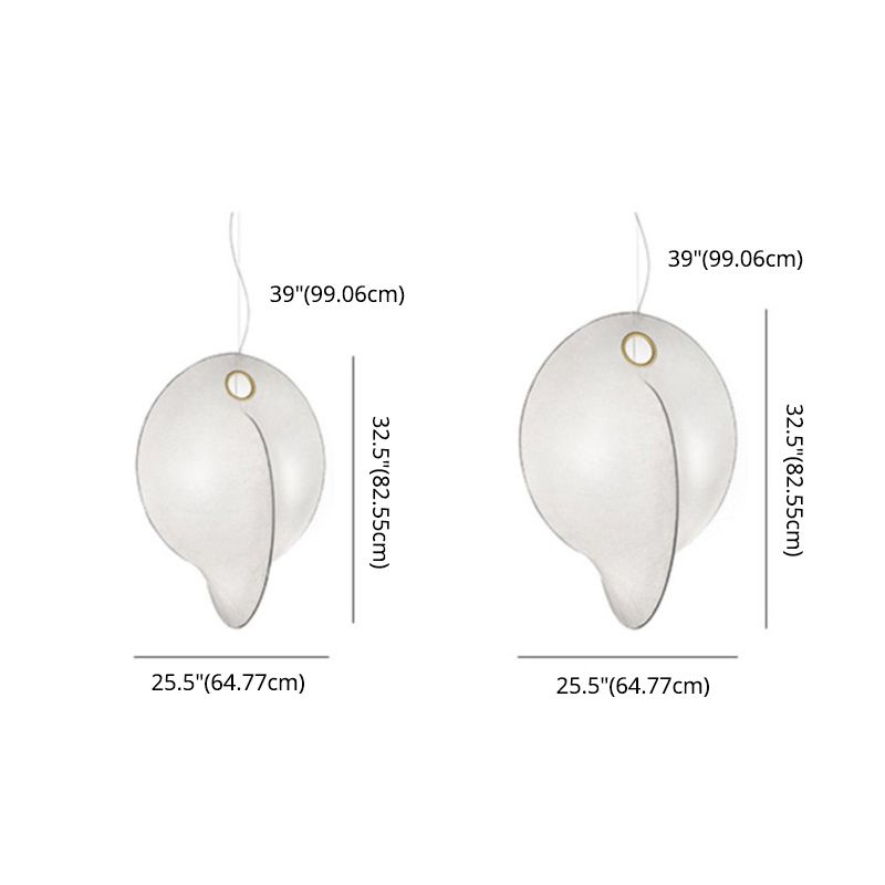Luminaire de pendentif encerclant blanc artistique simple 1 tissu de bulbe