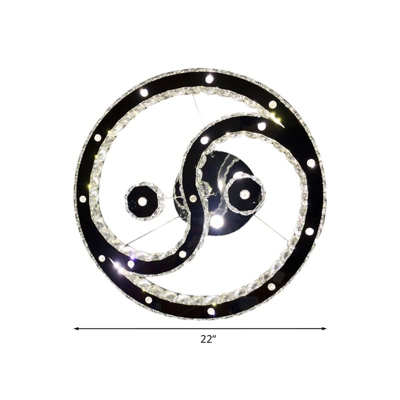 Chrom -LED -Kronleuchterlampe Minimal Facettenkristall acht Diagramm