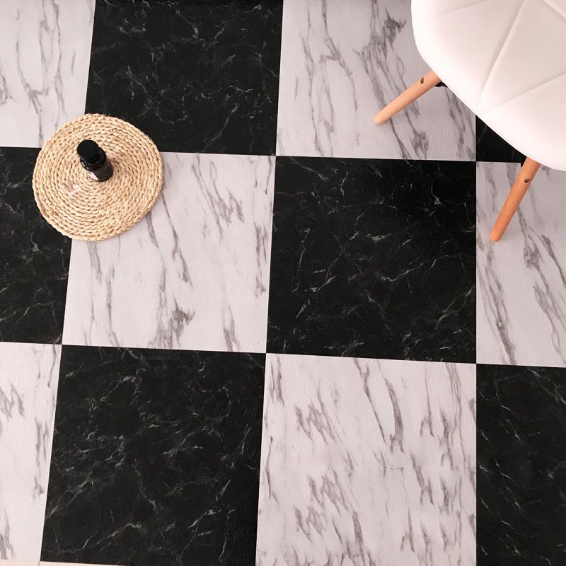 Modern Water Resistant Plastic Floor Fabric Look Square Edge Floor Tiles