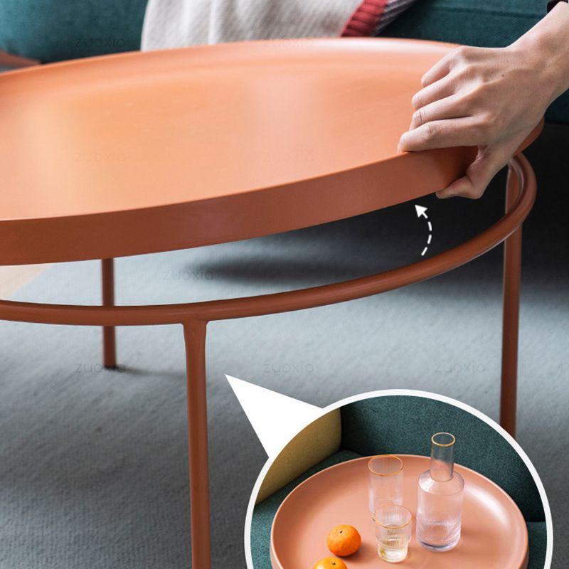Mid-Century Modern Tray Top Coffee Table 4 Legs Iron Cocktail Table