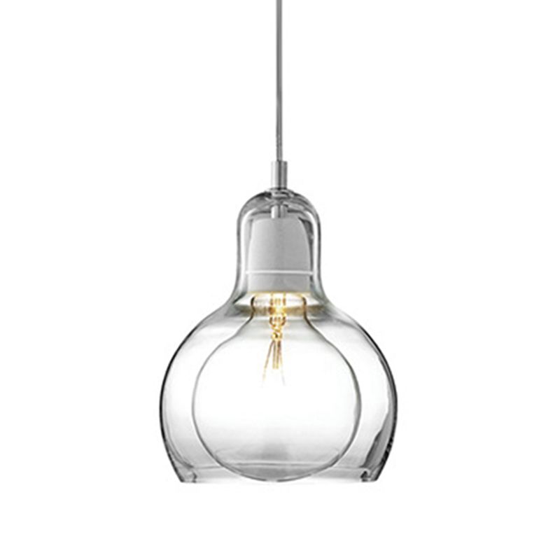 Moderne künstlerische Drum Anhänger Leichte schmiedeeisere Hanglampe mit Doppelglasschatten