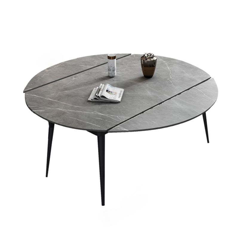 Modern Style Gray Dining Table Sintered Stone Table with 4 Legs for Kitchen