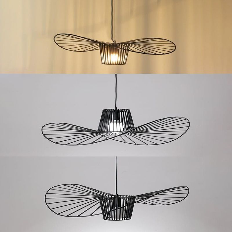 Metal 1 Luz de colgante de luz Lámpara de colgante de sombrero simple y moderno para sala de estar para sala de estar