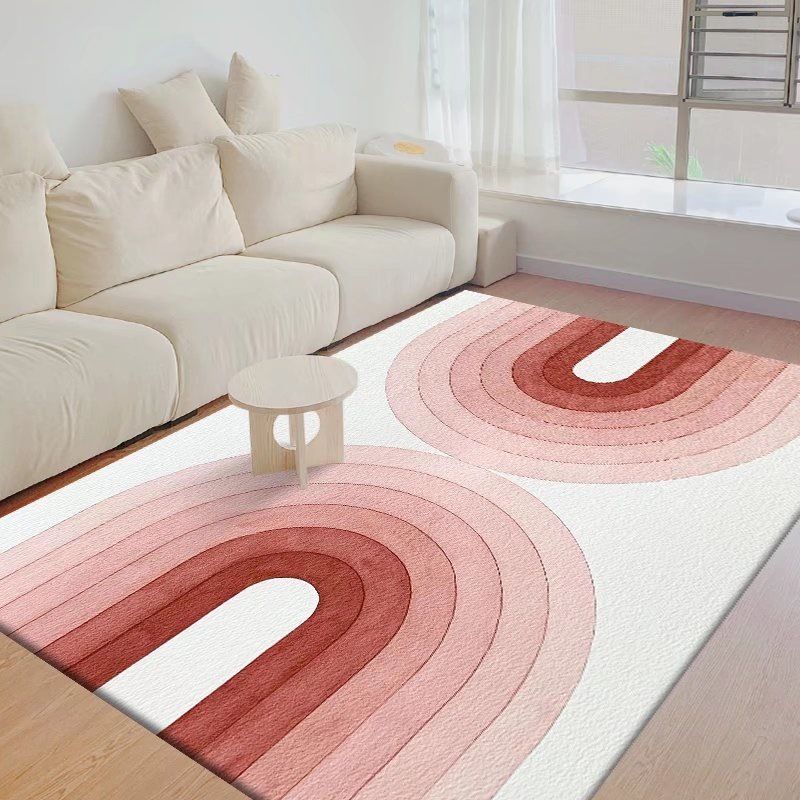 Fancy Modern Carpet Geometric Pattern Polyester Area Rug Non-Slip Backing Rug for Living Room