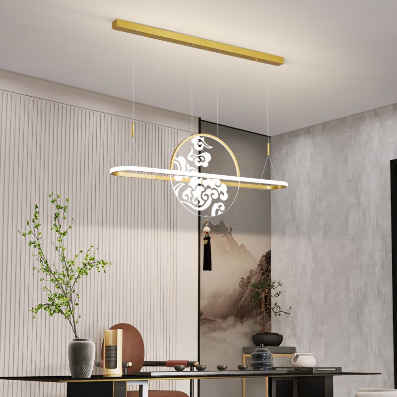 Linear Shape Island Lights Modern Style Metal Two Light Pending Lighting Fixtures