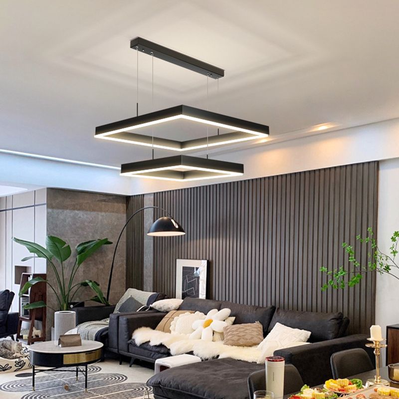 Iluminación de colgante estructurado negro mate lámpara de led metal para sala de estar para sala de estar