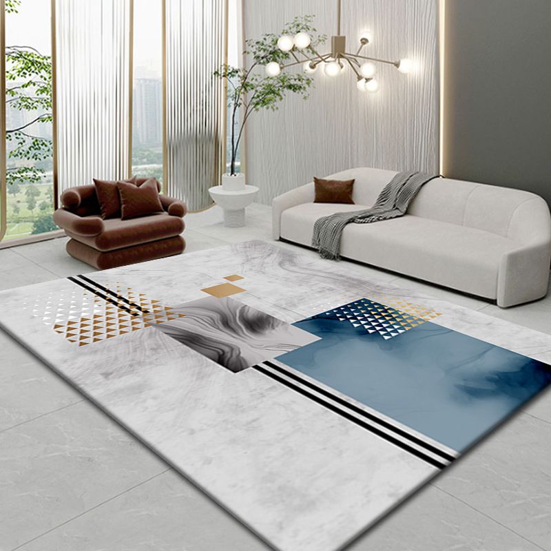 Minimalist Rug Abstract Pattern Modern Rug Polyester Stain Resistant Indoor Area Rug