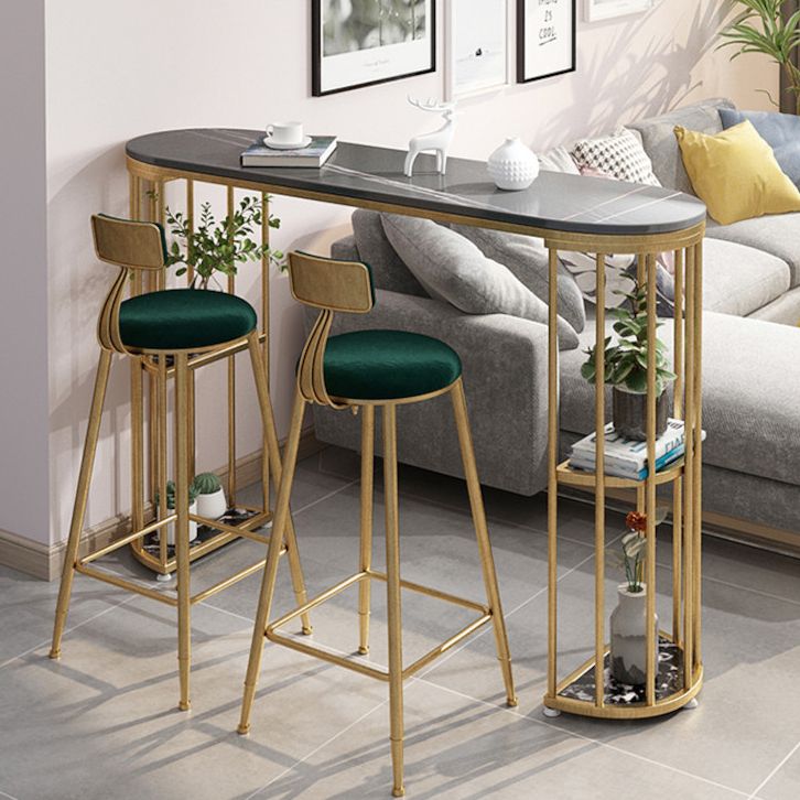 Sintered Stone Bar Table Oval Dining Table for Kitchen Living Room