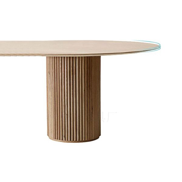 Tono de comedor moderno de pedestal doble oval