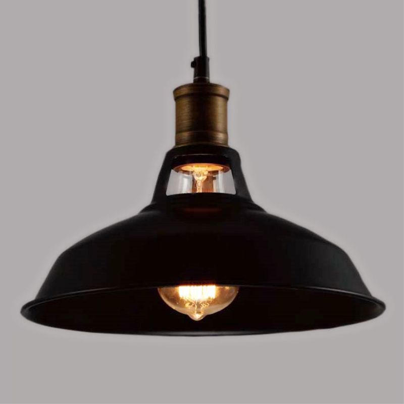 Restaurante de granero truncado negro Drop colgante de metal de estilo colgante 1 Luz de techo colgante de luz